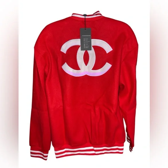 Fashion Red Varsity Jacket - Picture 4 of 4